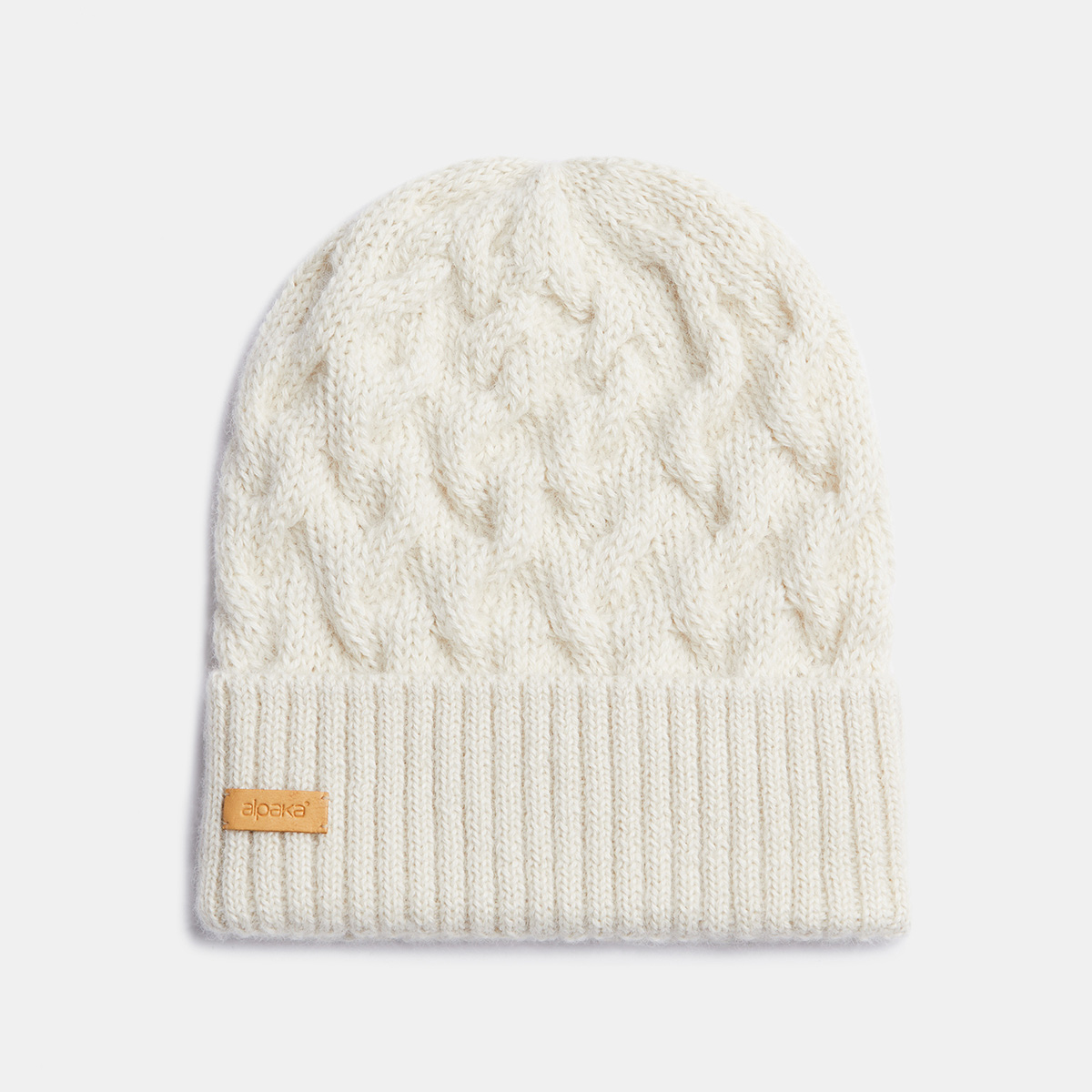 cream cable hat